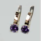 Серебряные серьги  с пластинами из золота