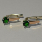 Серебряные серьги  с пластинами из золота