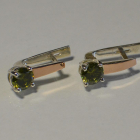 Серебряные серьги  с пластинами из золота