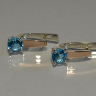 Серебряные серьги  с пластинами из золота