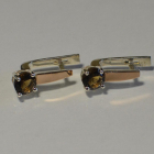 Серебряные серьги  с пластинами из золота