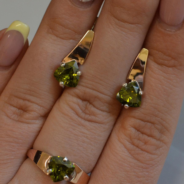 Серебряный гарнитур с золотыми пластинами