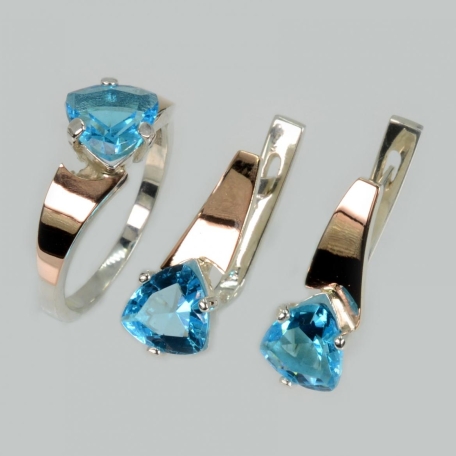 Срібний гарнітур з золотими пластинами