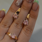 Серебряный гарнитур с золотыми пластинами