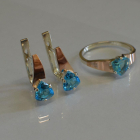 Серебряный гарнитур с золотыми пластинами