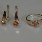 Серебряный гарнитур с золотыми пластинами