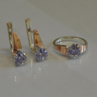 Серебряный гарнитур с золотыми пластинами