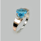 Срібна каблучка з золотими вставками