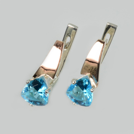 Срібні сережки з напайками із золота