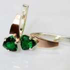 Серебряные серьги с напайками из золота