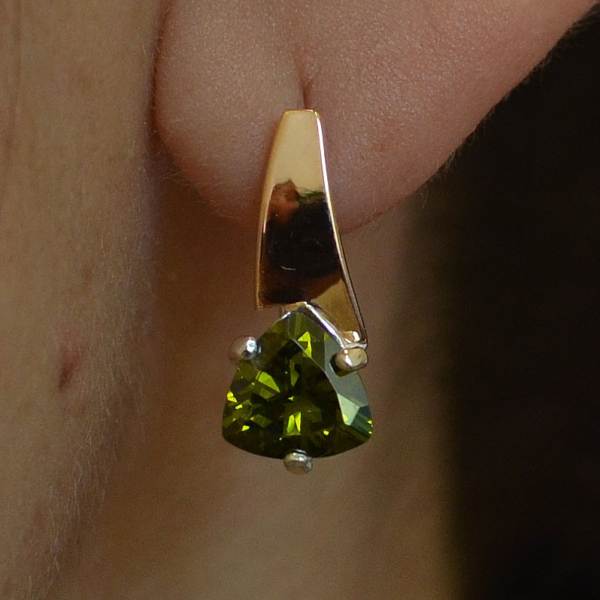 Серебряные серьги с напайками из золота