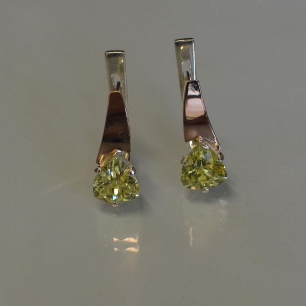 Серебряные серьги с напайками из золота