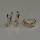 Срібний набір з золотими накладками