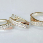 Срібний набір з золотими накладками