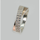 Срібна каблучка з золотими пластинами