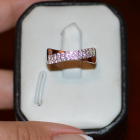 Срібна каблучка з золотими пластинами