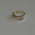 Срібна каблучка з золотими пластинами