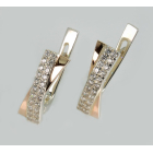 Срібні сережки з пластинами із золота