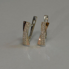 Срібні сережки з пластинами із золота