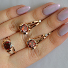 Серебряный комплект с пластинами из золота