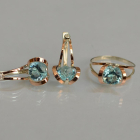 Серебряный комплект с пластинами из золота