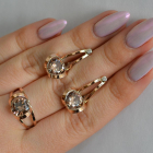 Серебряный комплект с пластинами из золота