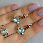 Серебряный комплект с пластинами из золота