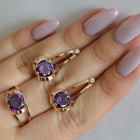 Серебряный комплект с пластинами из золота