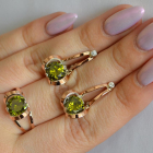 Серебряный комплект с пластинами из золота