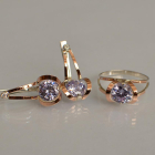 Серебряный комплект с пластинами из золота