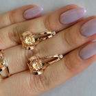 Серебряный комплект с пластинами из золота