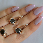 Серебряный комплект с пластинами из золота