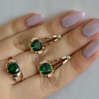 Серебряный комплект с пластинами из золота