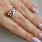 Срібна каблучка з золотими вставками