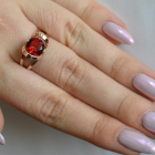 Срібна каблучка з золотими вставками