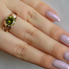 Срібна каблучка з золотими вставками