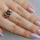 Срібна каблучка з золотими вставками