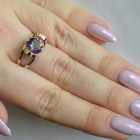 Срібна каблучка з золотими вставками