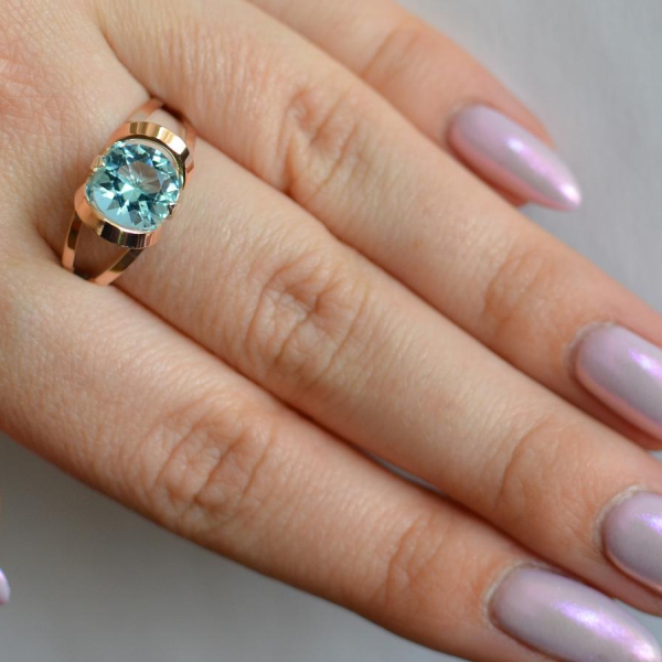 Срібна каблучка з золотими вставками