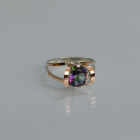 Срібна каблучка з золотими вставками