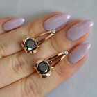 Серебряные серьги  с пластинами из золота