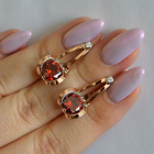 Серебряные серьги  с пластинами из золота