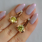 Серебряные серьги  с пластинами из золота