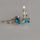 Серебряные серьги  с пластинами из золота