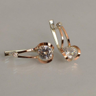 Серебряные серьги  с пластинами из золота