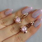 Серебряные серьги  с пластинами из золота