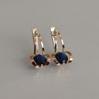 Серебряные серьги  с пластинами из золота