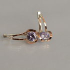 Серебряные серьги  с пластинами из золота