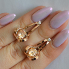 Серебряные серьги  с пластинами из золота