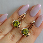 Серебряные серьги  с пластинами из золота